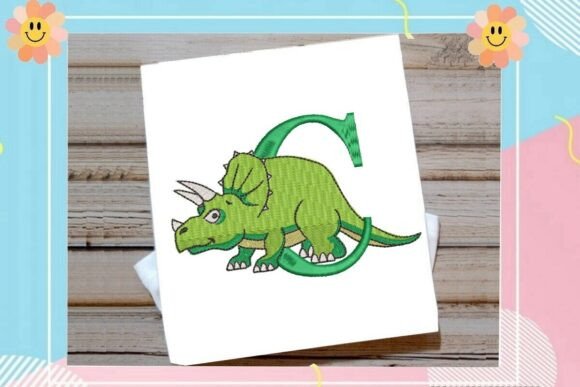 Dinosaur Monogram Alphabet Letter C