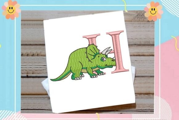 Dinosaur Monogram Alphabet Letter H
