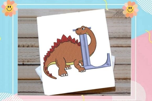 Dinosaur Monogram Alphabet Letter L