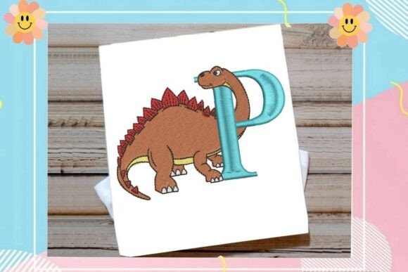 Dinosaur Monogram Alphabet Letter P