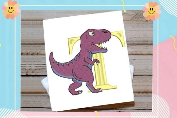 Dinosaur Monogram Alphabet Letter T