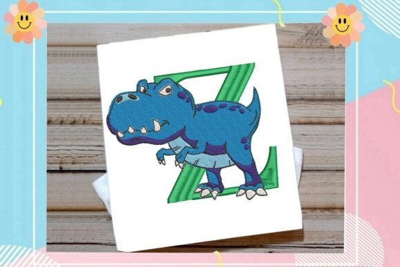 Dinosaur Monogram Alphabet Letter Z