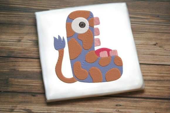 Fun Monster Alphabet Letter L Embroidery Design