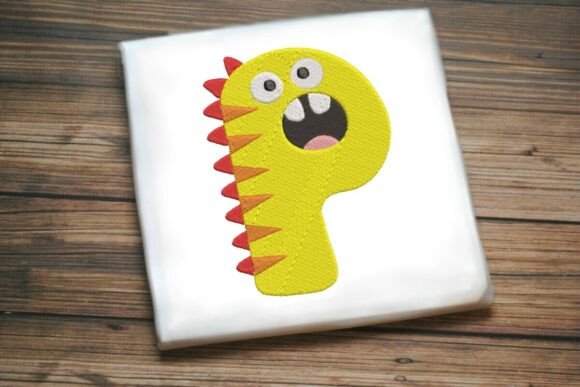 Fun Monster Alphabet Letter P Embroidery Design