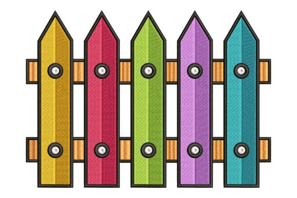 Picket Fence Embroidery Design