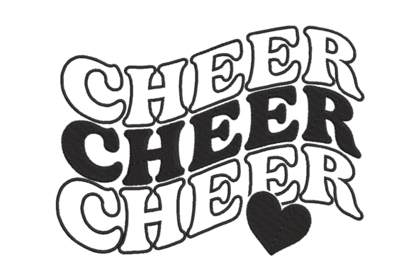 Retro Stacked Cheer with Heart