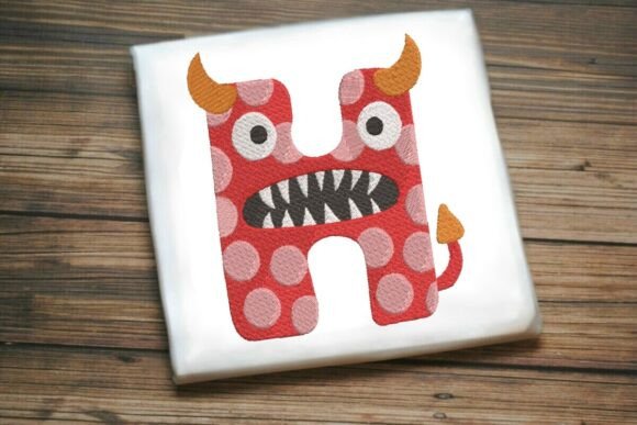 Unleash Playful Mischief: Why the Fun Monster Alphabet Letter H Embroidery Design is a Project Essential